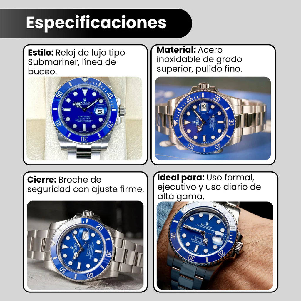 Reloj Submariner Azul Premium | Elegancia, Exclusividad y Presencia que Impresiona